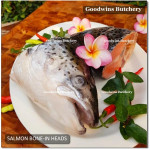 Salmon BONE-IN Atlantic Chile frozen LARGE SIZE whole fish head-on +/- 5 kg/pc length 27" 75cm (price/kg)